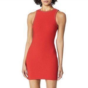 NWT Likely Women's Size 8 Manhattan red sheath mini dress w/ studs